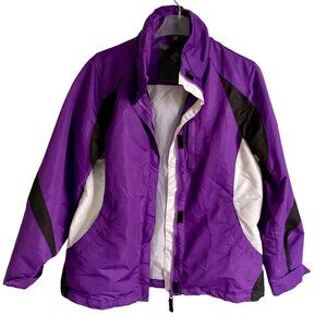 R&O 3-in-1 Jacket With Removable Fleece Liner Hooded Purple Black Women's Medium